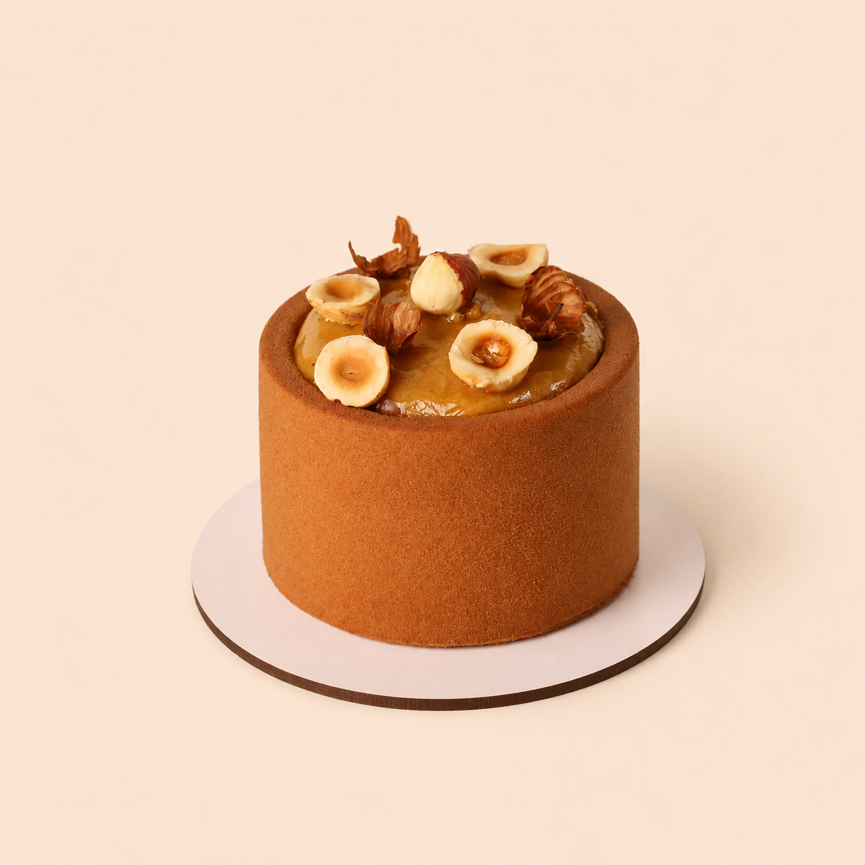 Hazelnut & Sour Cherry Entremets with chocolate velvet finish
